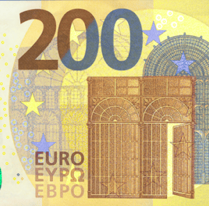 Counterfeit 200 Euro Bills